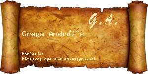 Grega András névjegykártya