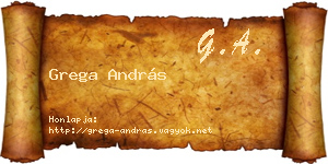 Grega András névjegykártya